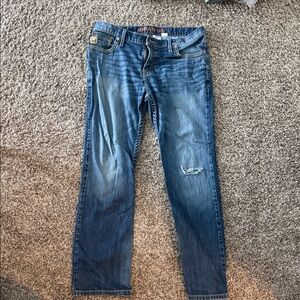 Cinch Denim Jeans with Bold Orange Accents